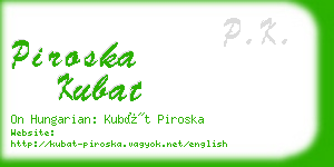 piroska kubat business card